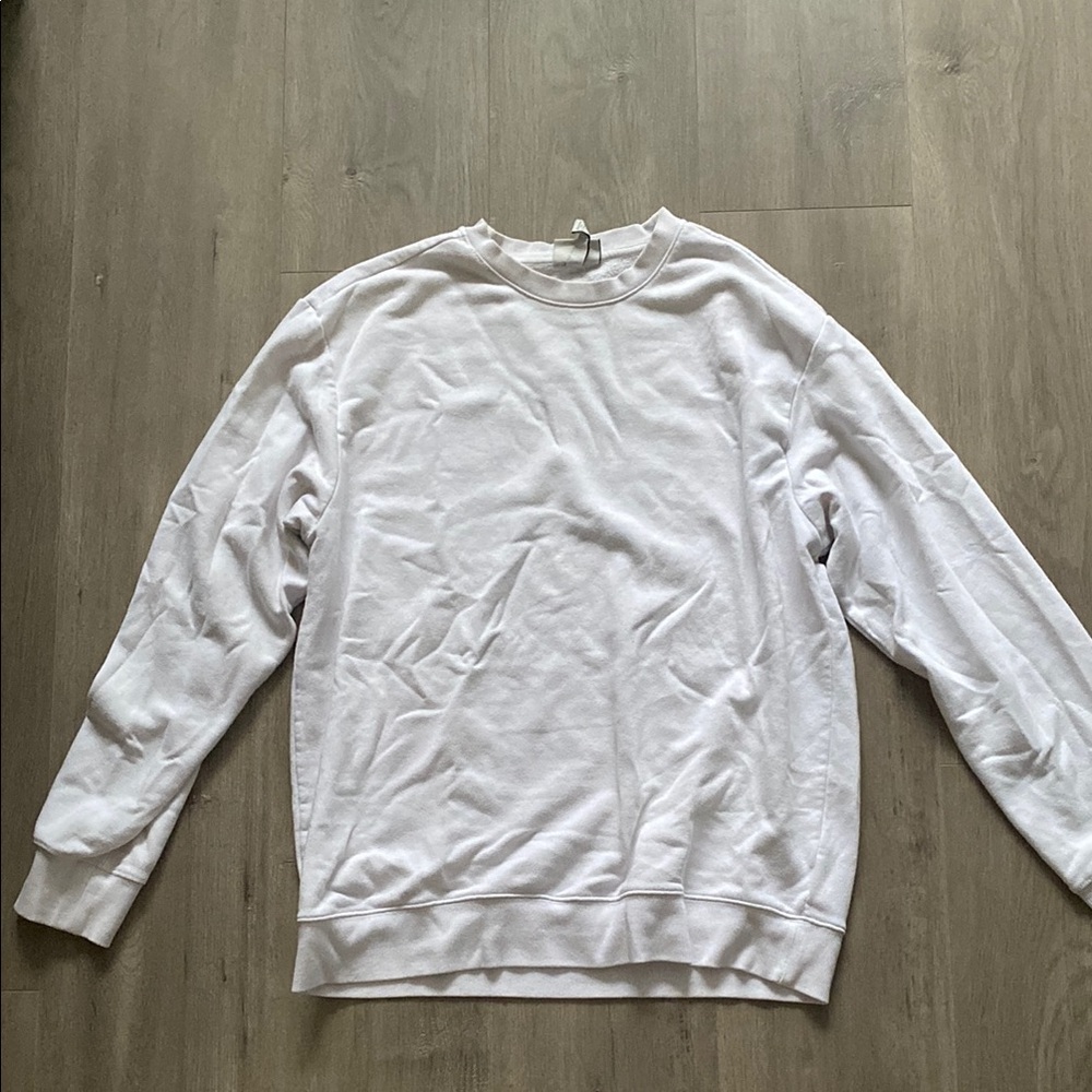 H&M White Crew Neck Sweater